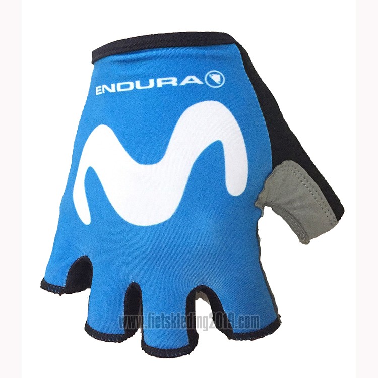 2018 Movistar Handschoenen Cycling Blauw Wit