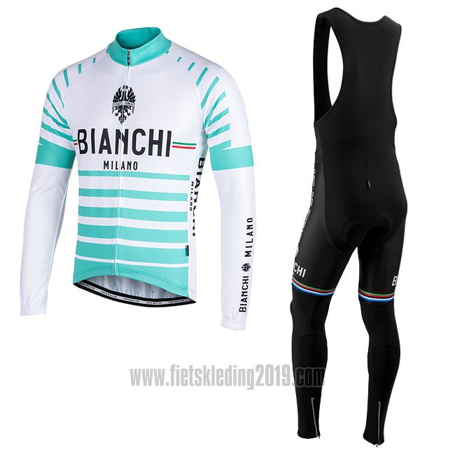 Fietskleding Bianchi Milano Nalles Lichtblauw Wit Lange Mouwen en Koersbroek