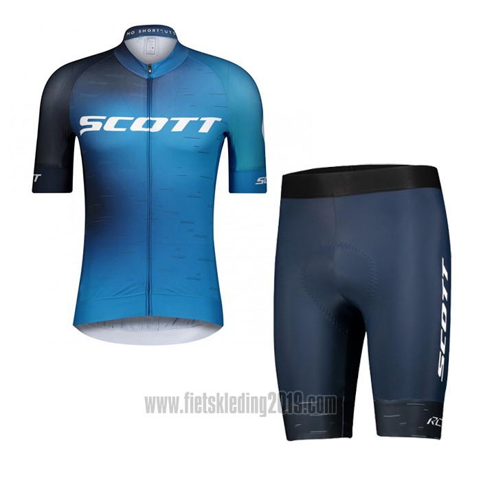 2021 Fietskleding Scott Zwart Blauw Korte Mouwen en Koersbroek