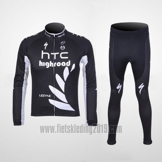 2011 Fietskleding HTC Highroad Zwart en Wit Lange Mouwen en Koersbroek