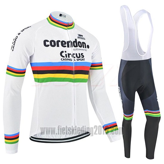 2019 Fietskleding UCI Wereldkampioen Corendon Circus Lange Mouwen en Koersbroek